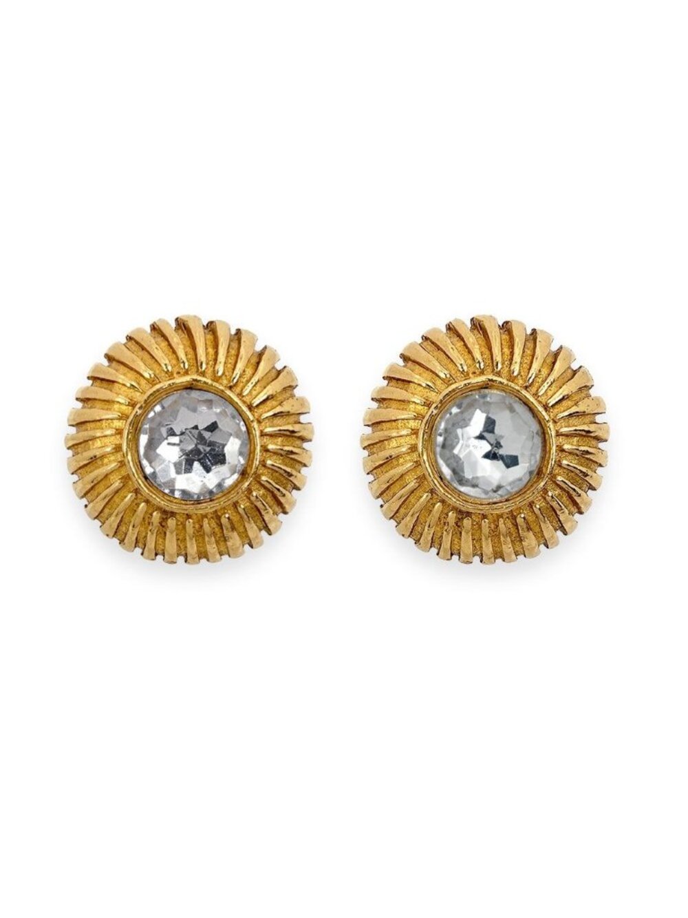 Chanel Rhinestone Earrings Gold - Picture 1 of 4